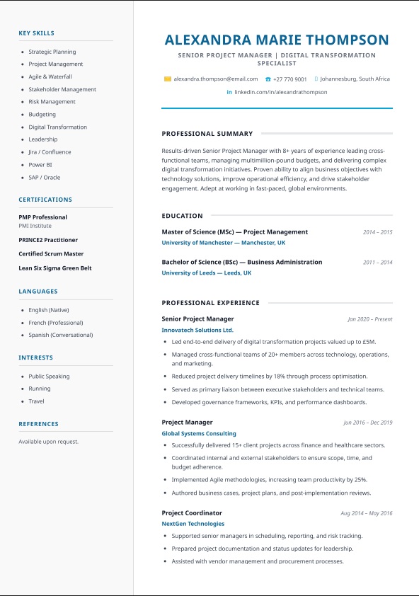 Classic CV design template
