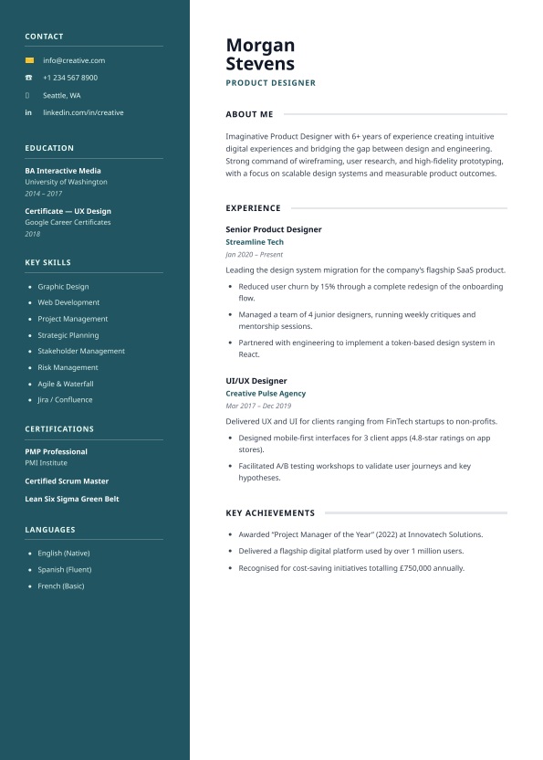 Professional CV design template