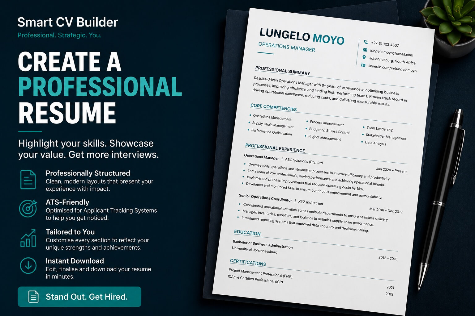 smart resume updates and edits